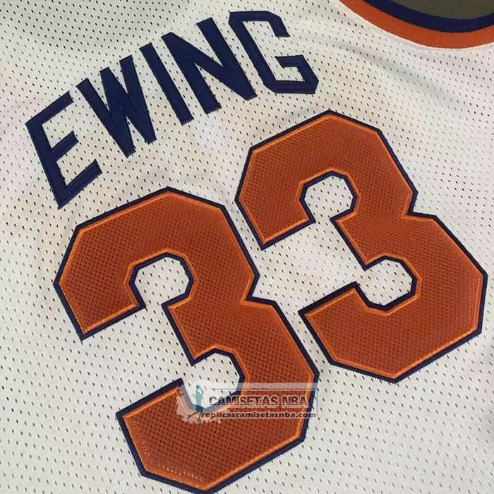 Camiseta New York Knicks Patrick Ewing NO 33 Mitchell & Ness 1985-86 Blanco